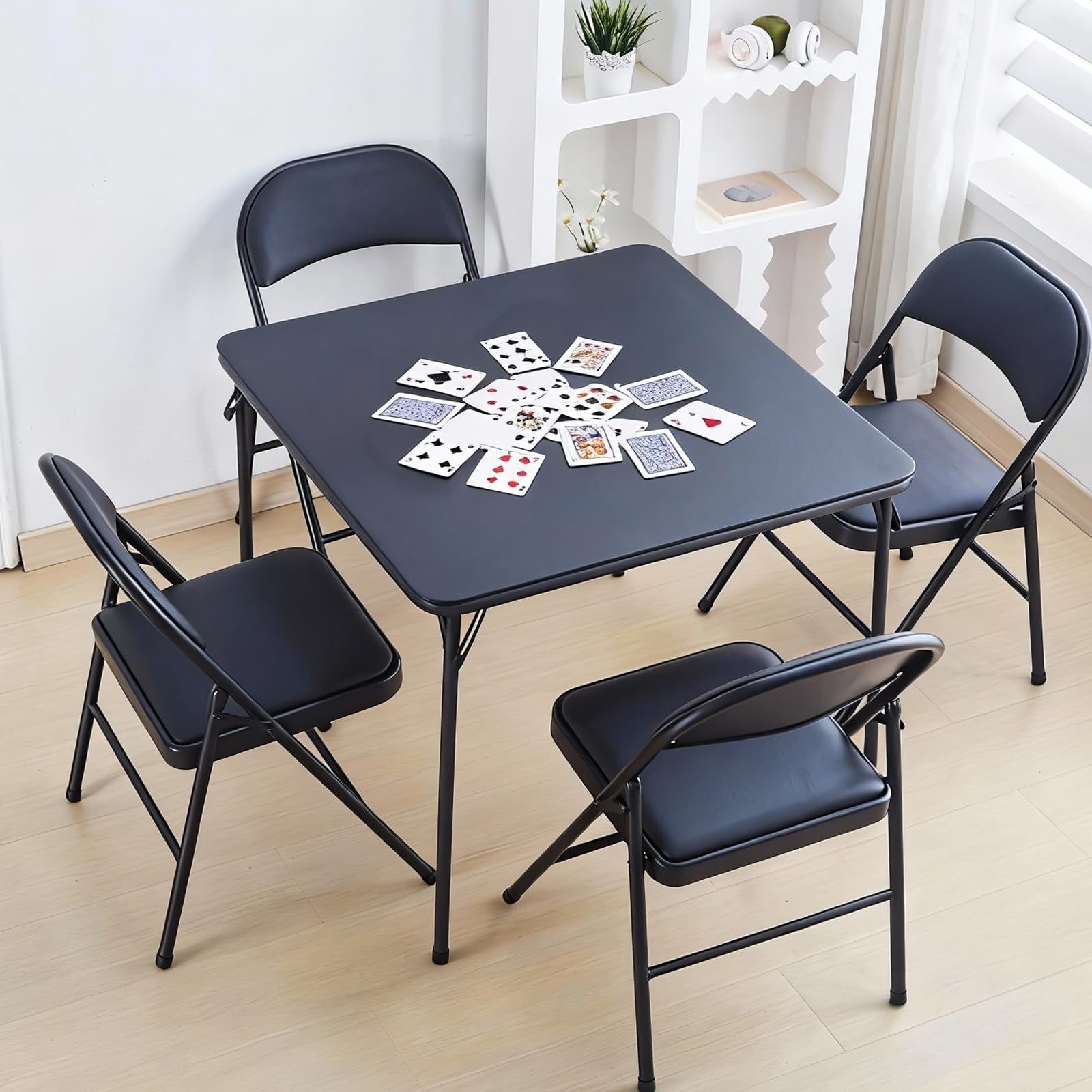 【Tetra Fold Table | ハンドメイド#154】 TAO ONE Square Folding Table: 32x32 Small Card Table Foldable